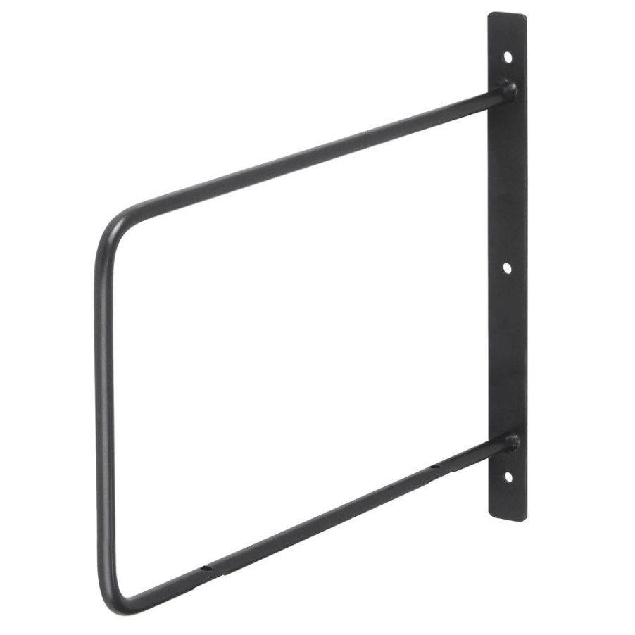 Homebase Shelving Brackets | Minimal D Shaped Bracket - Black - 200X200Mm