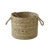 Homebase Storage Containers | Natural Rush Basket With Rope Handles