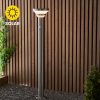 Homebase Solar Garden Lights | Halton 80Cm Photocell & Pir Solar Outdoor Floor Light - Stainless Steel