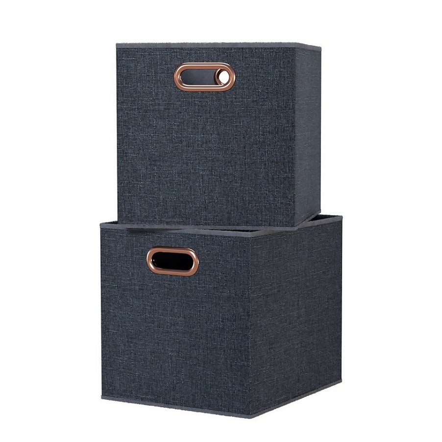 Homebase Cube Storage | Clever Cube Fabric Insert - Set Of 2 - Woven Marine