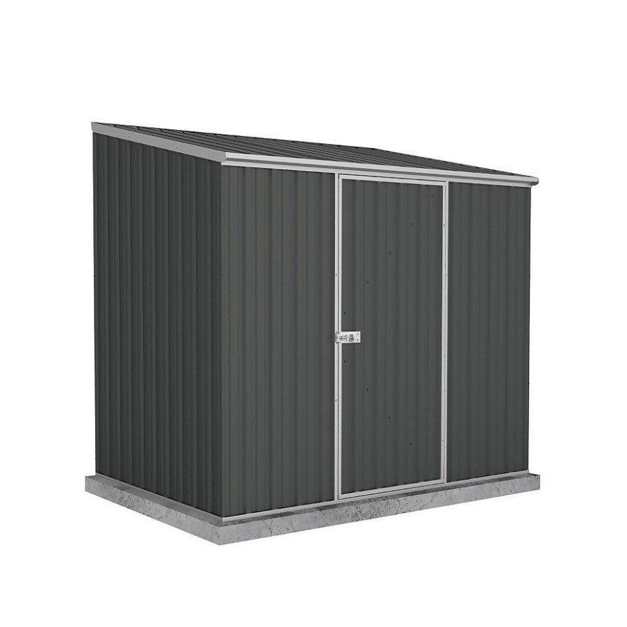 Homebase Garden Sheds | Absco 7.5 X 5Ft Space Saver Metal Pent Shed - Grey