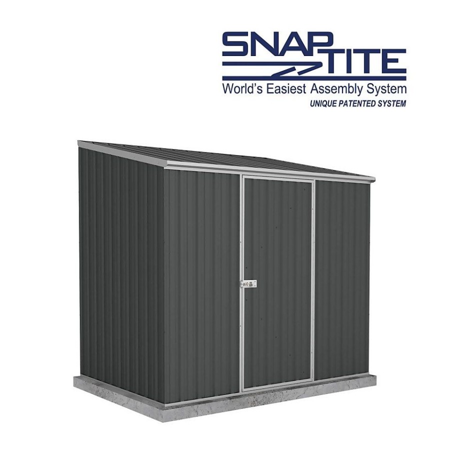 Homebase Garden Sheds | Absco 7.5 X 5Ft Space Saver Metal Pent Shed - Grey