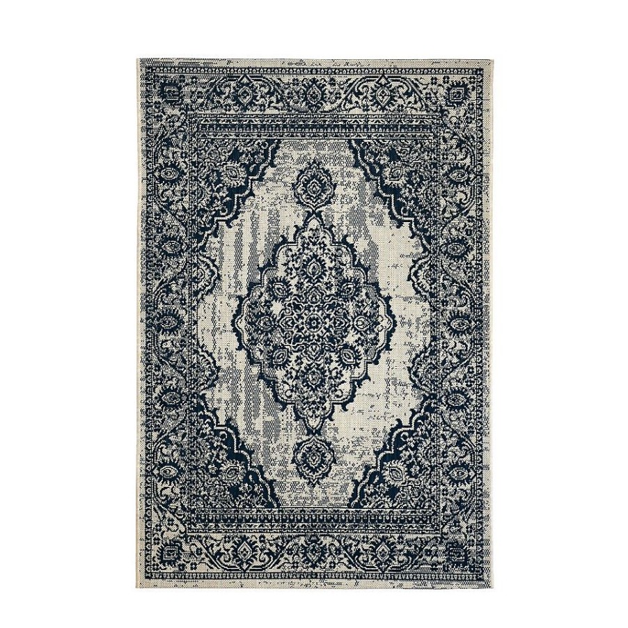 Homebase Rugs | Indoor Outdoor Medallion Rug - Navy - 120X170Cm