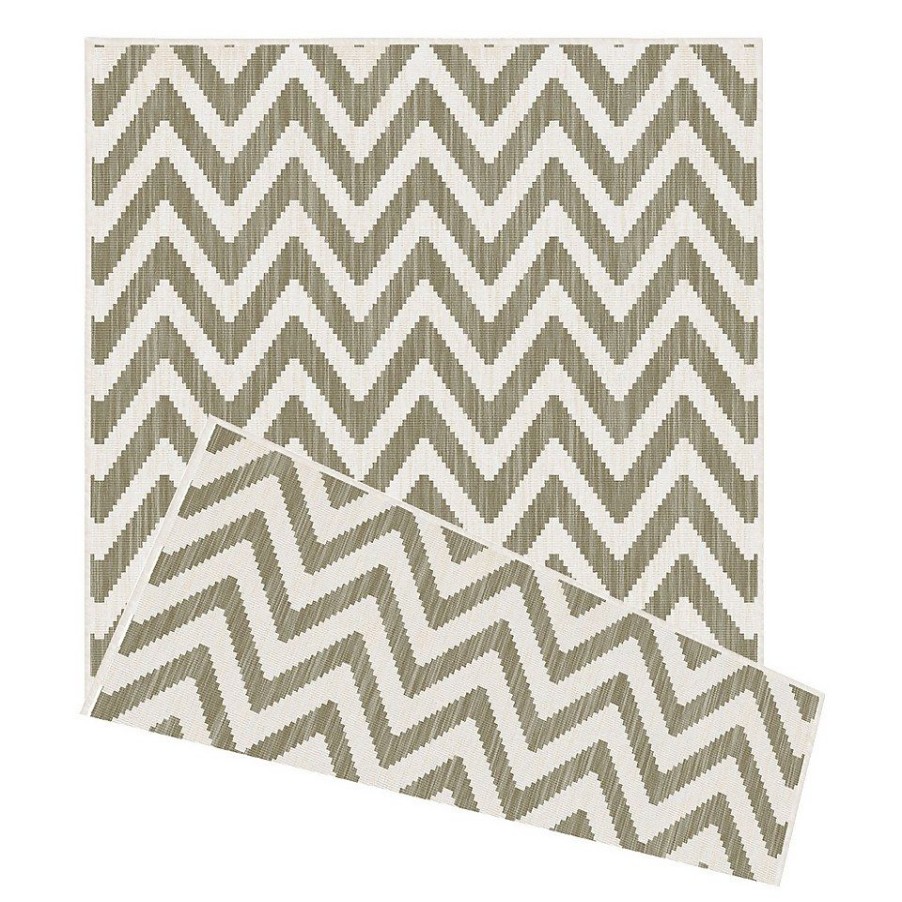 Homebase Rugs | Duo Weave Indoor/Outdoor Rug - Chevrons Natural - 120X170Cm