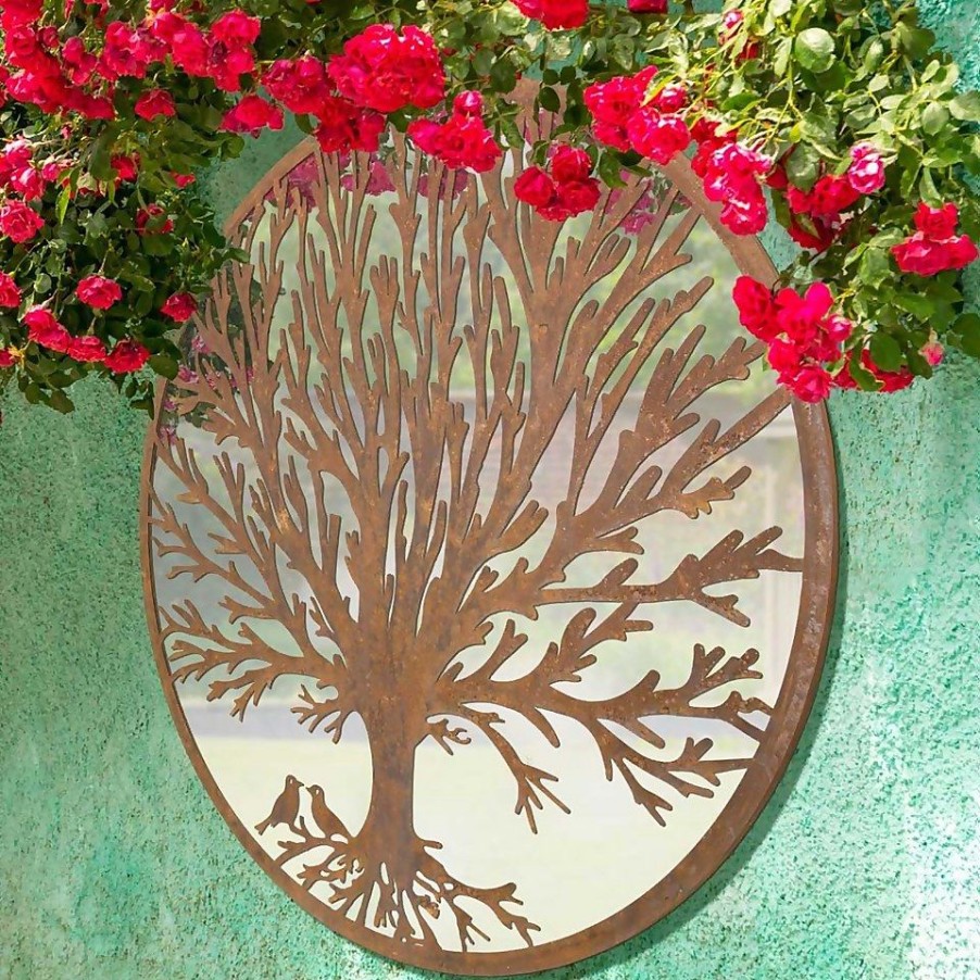 Homebase Mirrors | Mirroroutlet Birds Round Circular Garden Mirror - 100Cm