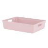 Homebase Storage Containers | Shallow Plastic Storage Tray - Pink - 6L