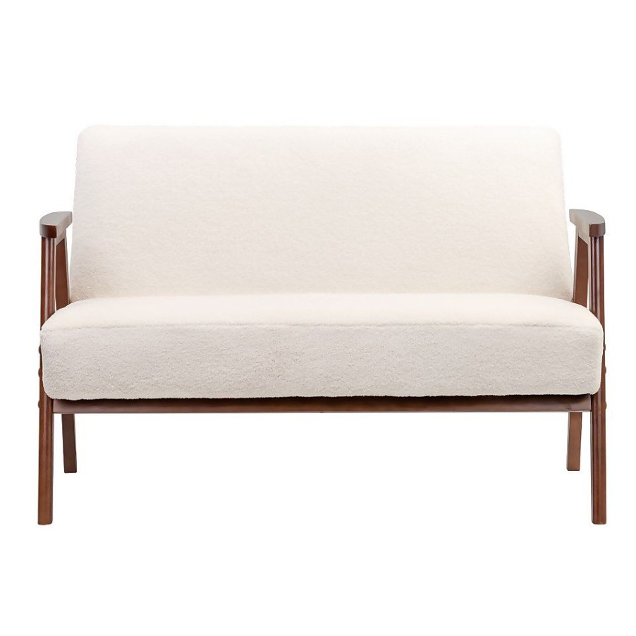 Homebase Sofas And Sofa Beds | Alex Mid Century Boucle Sofa - Cream