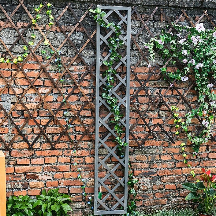 Homebase Trellis | 1.8M X 30Cm Wooden Trellis Panel- Grey