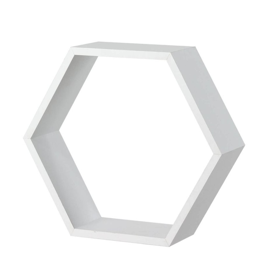 Homebase Storage & Home Deals | Hexagon Wall Shelf - White Matt