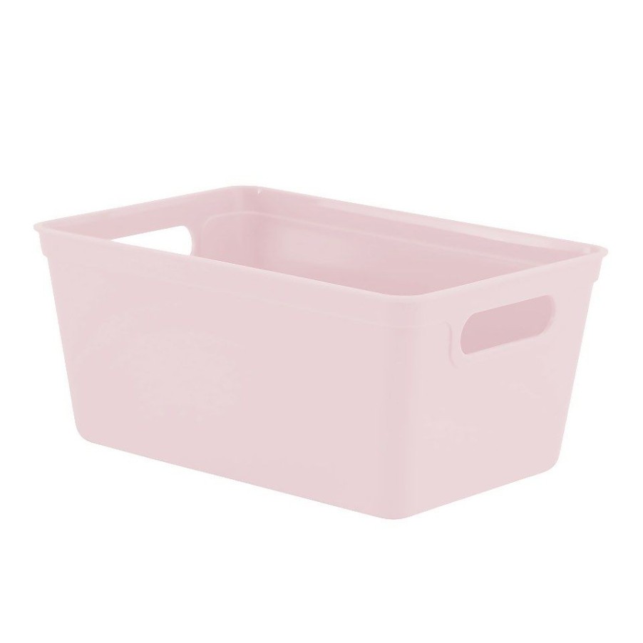 Homebase Storage Containers | Small Plastic Storage Tray - Pink - 4L