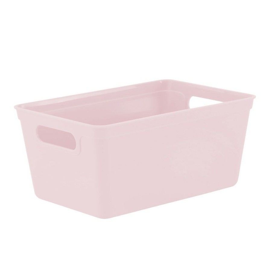 Homebase Storage Containers | Small Plastic Storage Tray - Pink - 4L