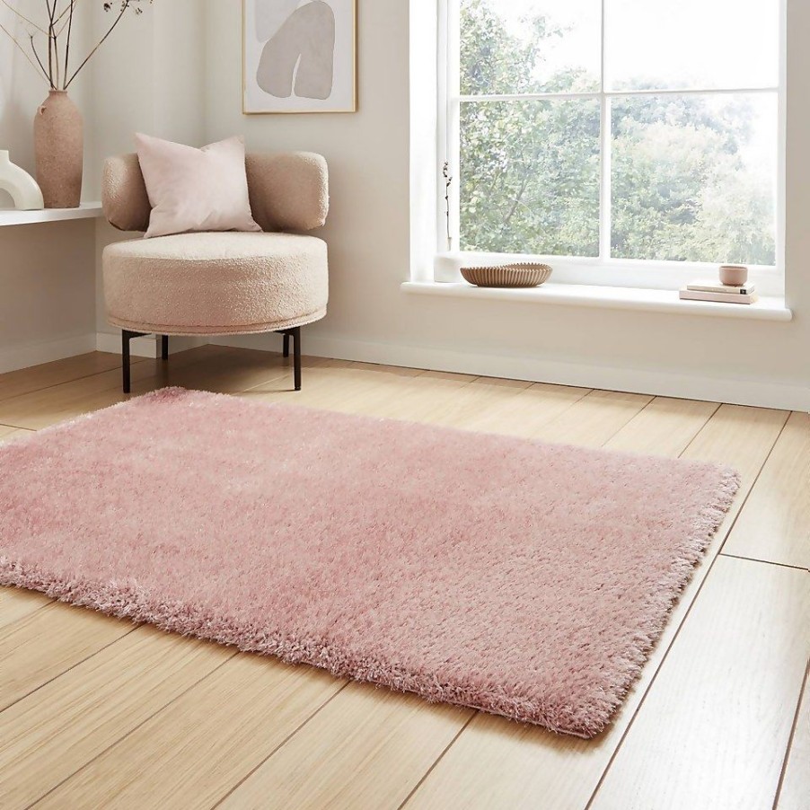 Homebase Rugs | Ivy Shaggy Rug - Blush - 80X150Cm