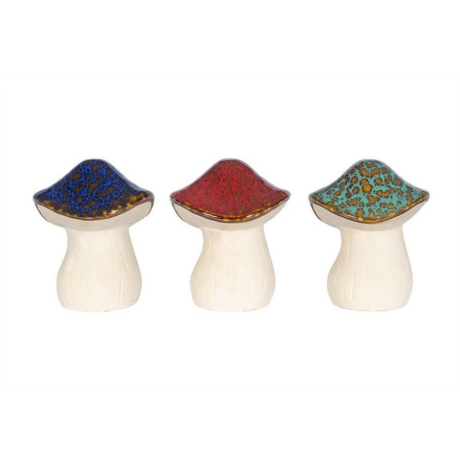 Homebase Garden Ornaments | Ceramic Mushroom Garden Ornament - Medium