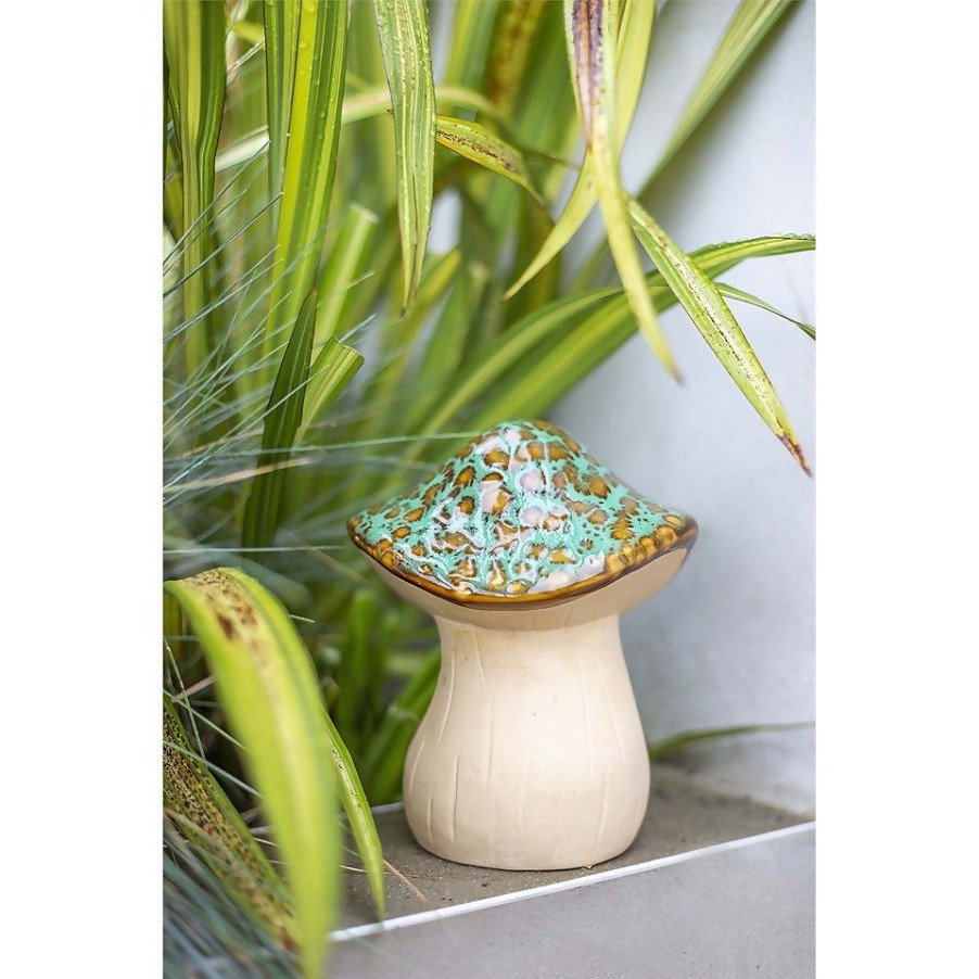 Homebase Garden Ornaments | Ceramic Mushroom Garden Ornament - Medium