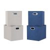 Homebase Cube Storage | Clever Cube Inserts - Set Of 4 - Taupe & Steel Blue