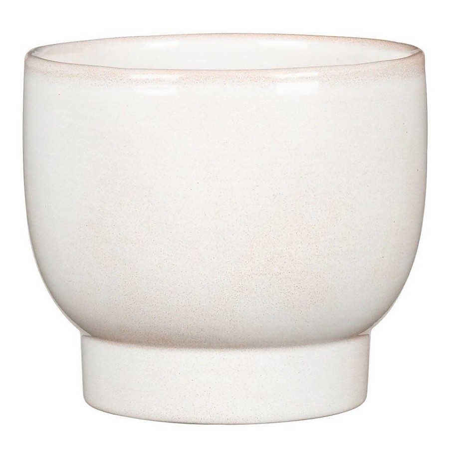 Homebase Plant Pots | Scheurich Opale Smooth White Indoor Pot - 13Cm