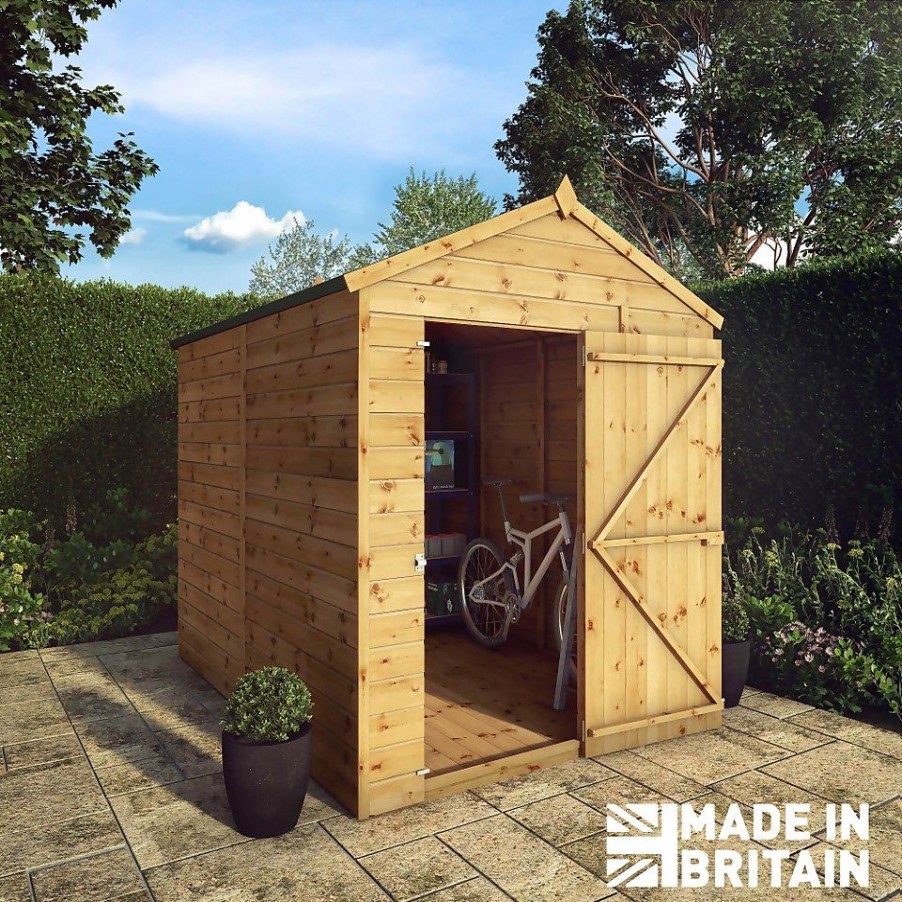 Homebase Garden Sheds | Mercia 8Ft X 6Ft Premium Windowless Shiplap Apex Shed