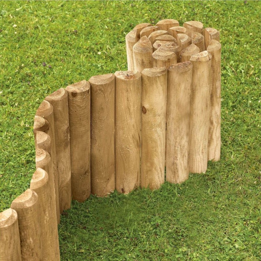 Homebase Lawn & Garden Edging | Softwood Economy Garden Border Log Roll - 1.25M