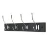 Homebase Hallway Furniture | 4 Victorian Chrome Hooks On Black Bloc Board