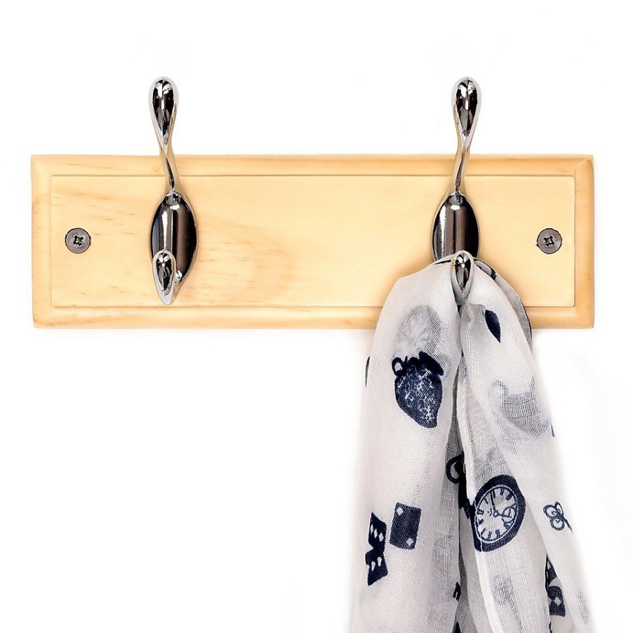 Homebase Hallway Furniture | Pine Coat Hooks - 2 Hooks