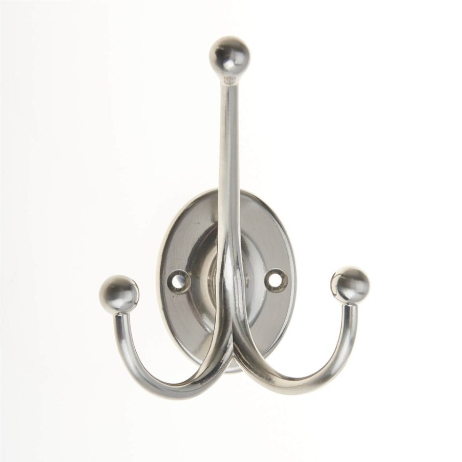 Homebase Hallway Furniture | Oval Tri Hook - Satin Nickel