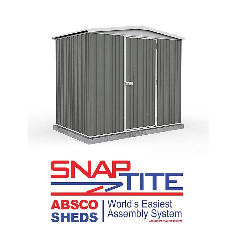 Homebase Garden Sheds | Absco 7.5 X 5Ft Regent Metal Apex Shed - Grey