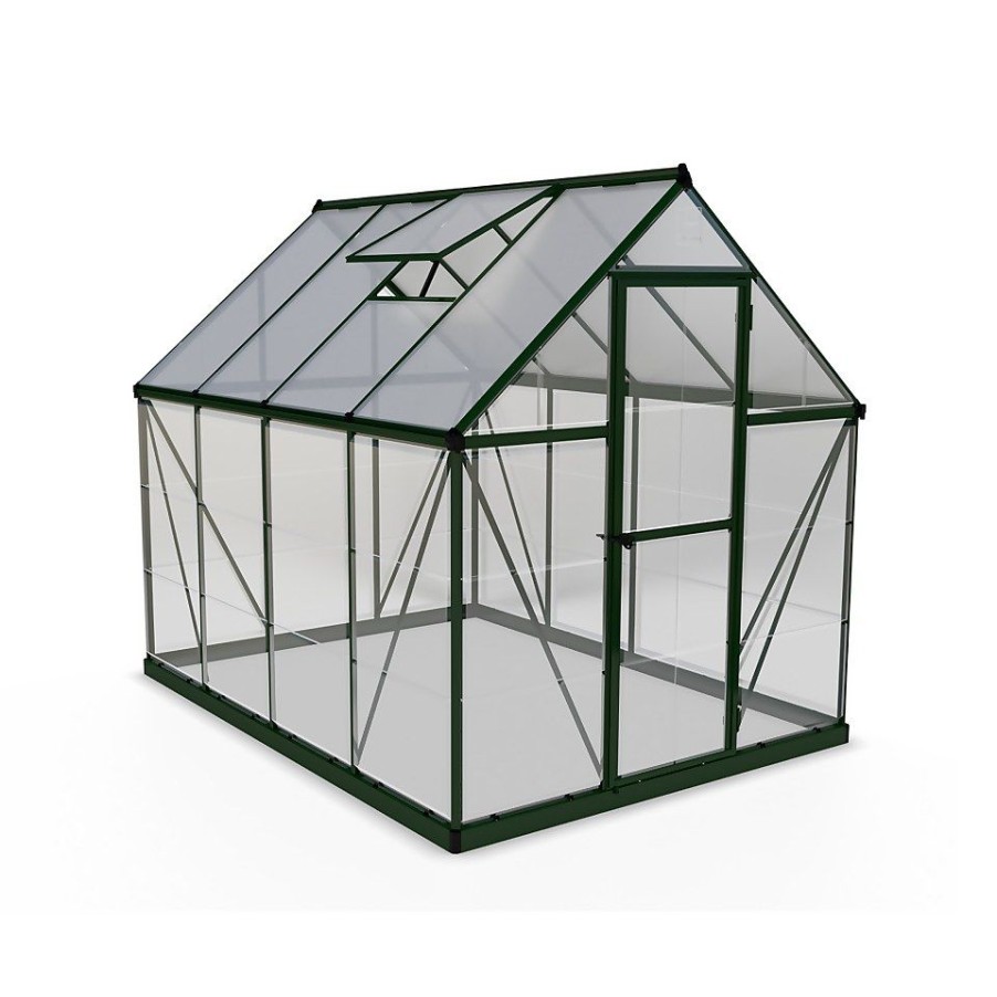 Homebase Greenhouses | Palram Canopia Hybrid 6 X 8Ft Green Greenhouse