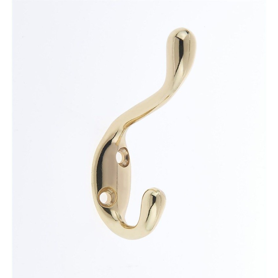 Homebase Hallway Furniture | Basic Coat Hook - Polished Brass