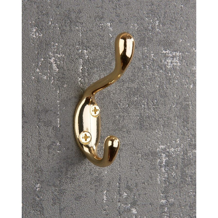 Homebase Hallway Furniture | Basic Coat Hook - Polished Brass