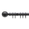 Homebase Curtain Poles & Tracks | Black Metal Curtain Pole With Ball Finial - 120Cm (Dia 28Mm)