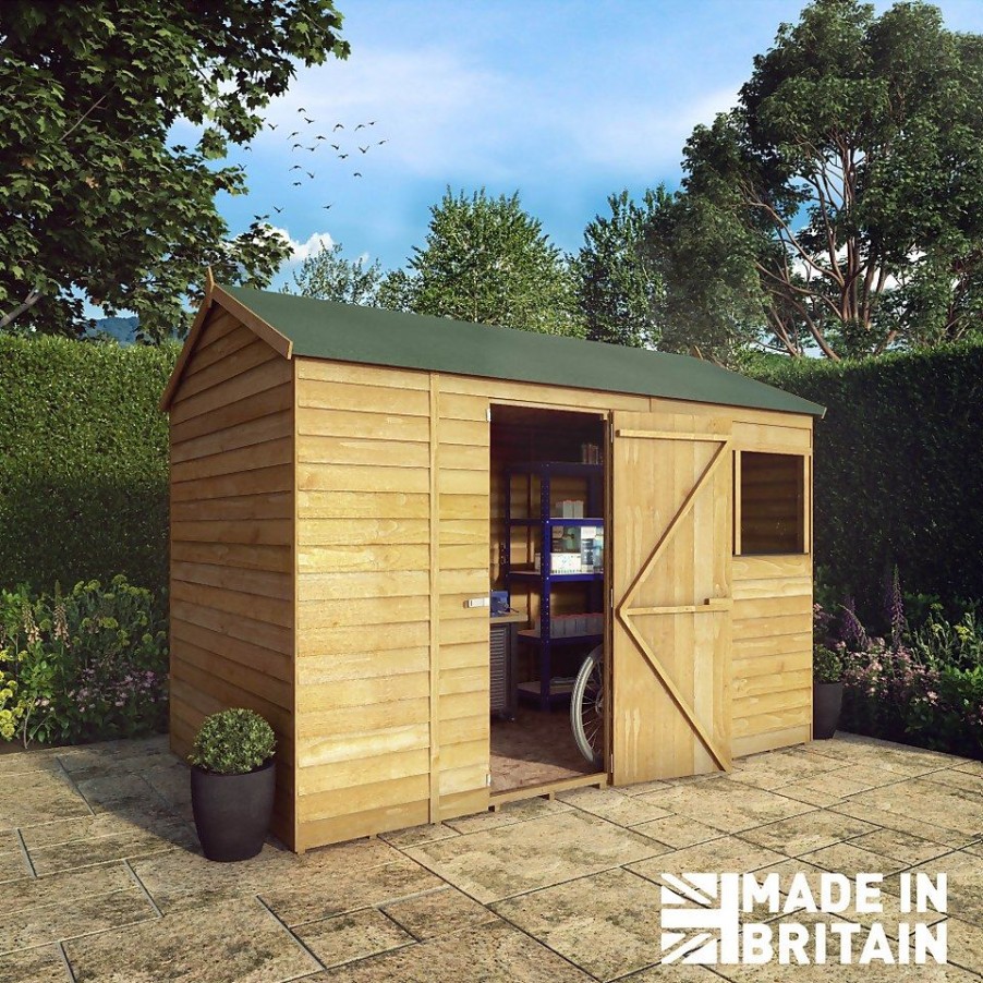 Homebase Garden Sheds | Mercia 10 X 6Ft Overlap Reverse Apex Shed