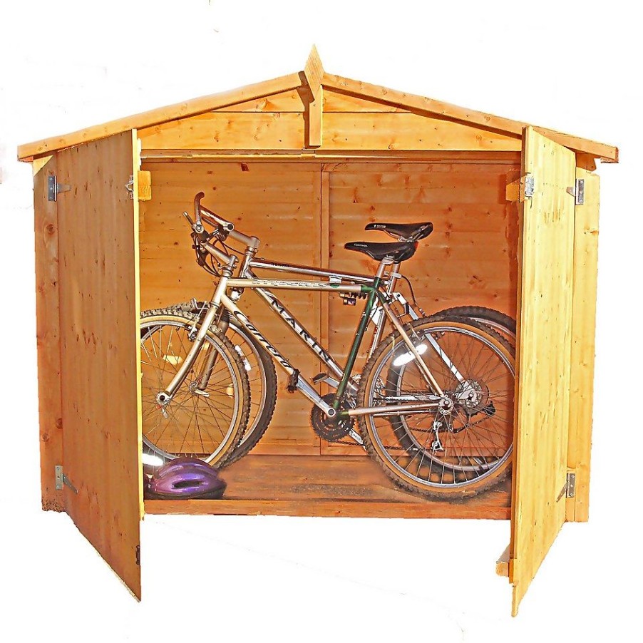 Homebase Garden Storage | Shire 7 X 3Ft Shiplap Double Door Bike Storage