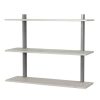 Homebase Wall Shelves | 3 Tier Shelf Kit - White Oak & Nickel Bracket