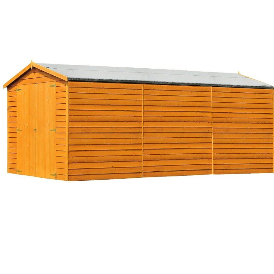 Homebase Garden Sheds | Shire 10 X 15Ft Double Door Overlap Garden Shed With No Windows