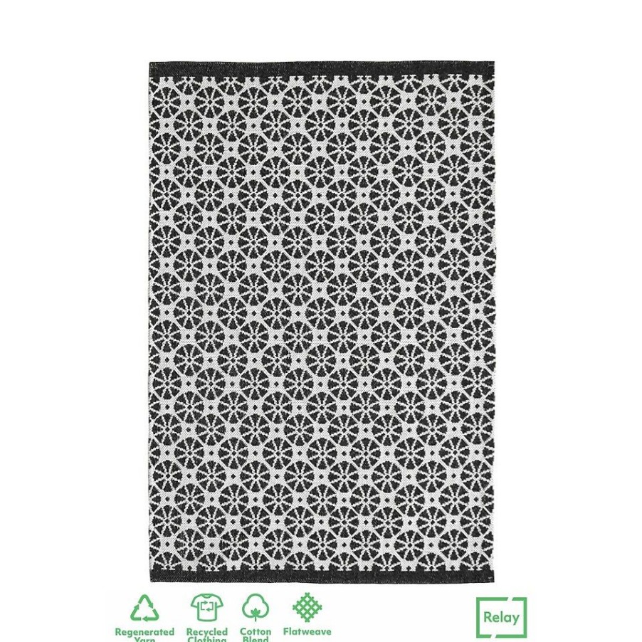 Homebase Rugs | Recycled Cotton Starburst Rug - Monochrome - 100X150Cm