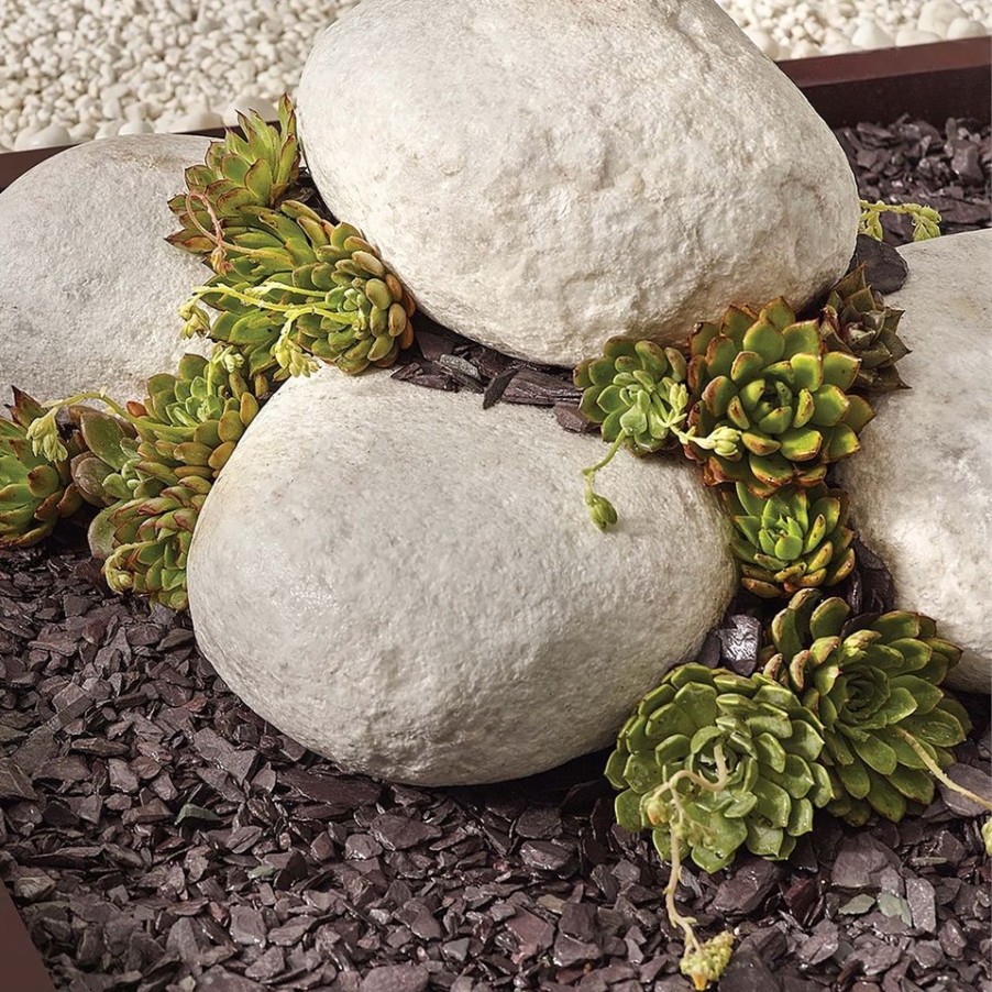 Homebase Decorative Stone, Gravel & Chippings | Stylish Stone Arctic White Boulders - Full Crate (70-80 Pieces)