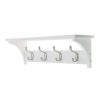 Homebase Hallway Furniture | 4 Coat Satin Nickel Hooks On White Shelf Combo