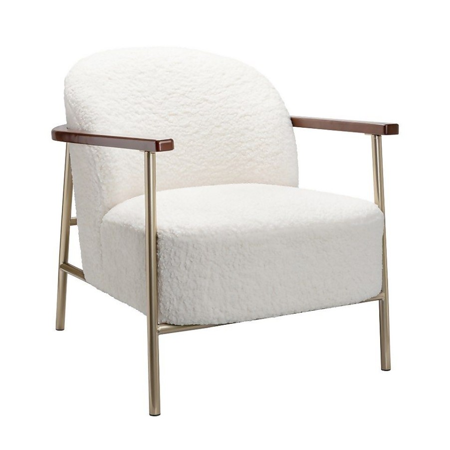 Homebase Chairs | Bonnie Boucle Wooden Arm Chair