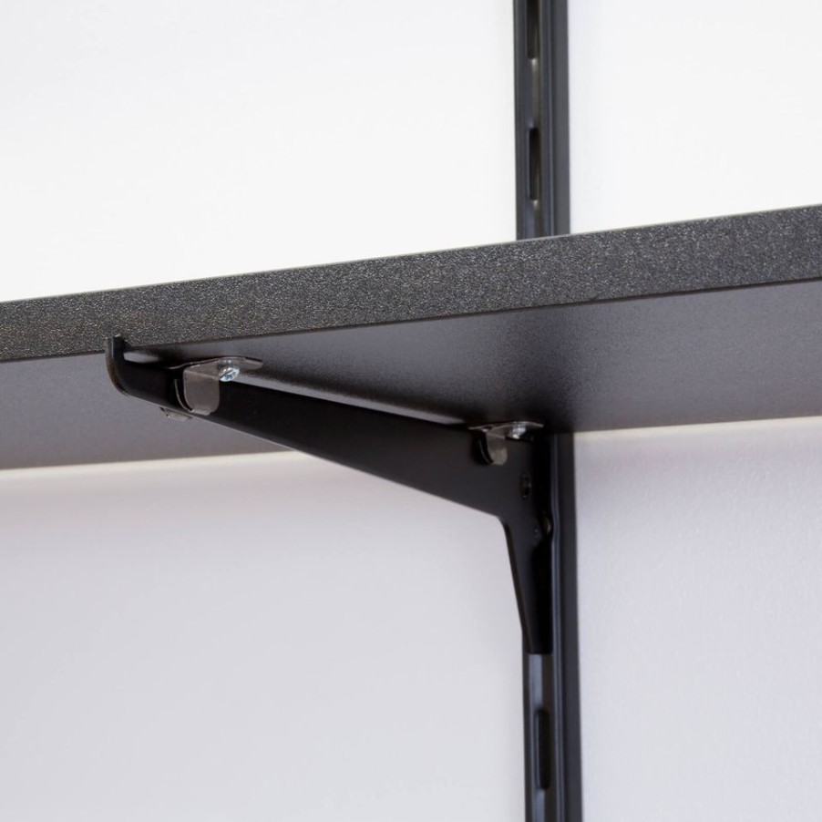 Homebase Shelving Brackets | Single Slot Upright Wall Strip - Black - 100Cm