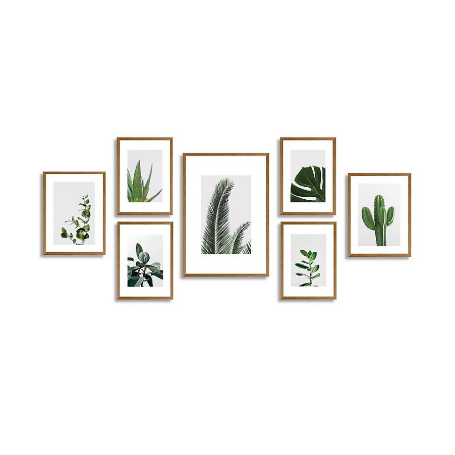 Homebase Photo Frames | Set Of Gallery Frames 7Pcs Oak