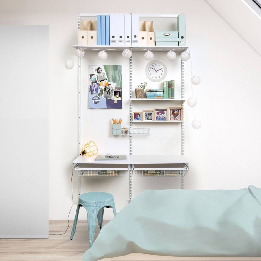 Homebase Shelving Brackets | Double Slot Upright - White -300Mm