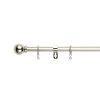 Homebase Curtain Poles & Tracks | Silver Extendable Curtain Pole With Ball Finial - 120-210Cm (Dia 13/16Mm)