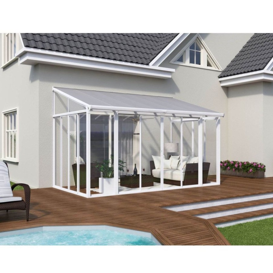 Homebase Garden Buildings | Palram Canopia Sanremo 10 X 14Ft Conservatory - White