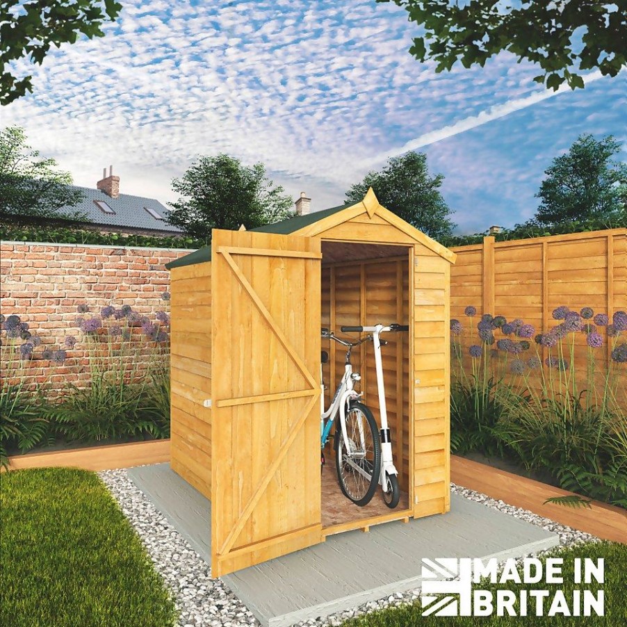 Homebase Garden Sheds | Mercia 6 X 4Ft Overlap Apex Windowless Shed - Installation Included