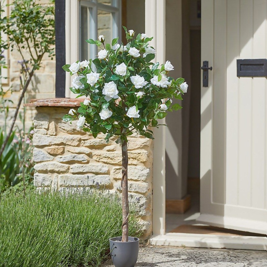 Homebase Artificial Plants | Artificial Regent'S Roses Tree 120Cm - White