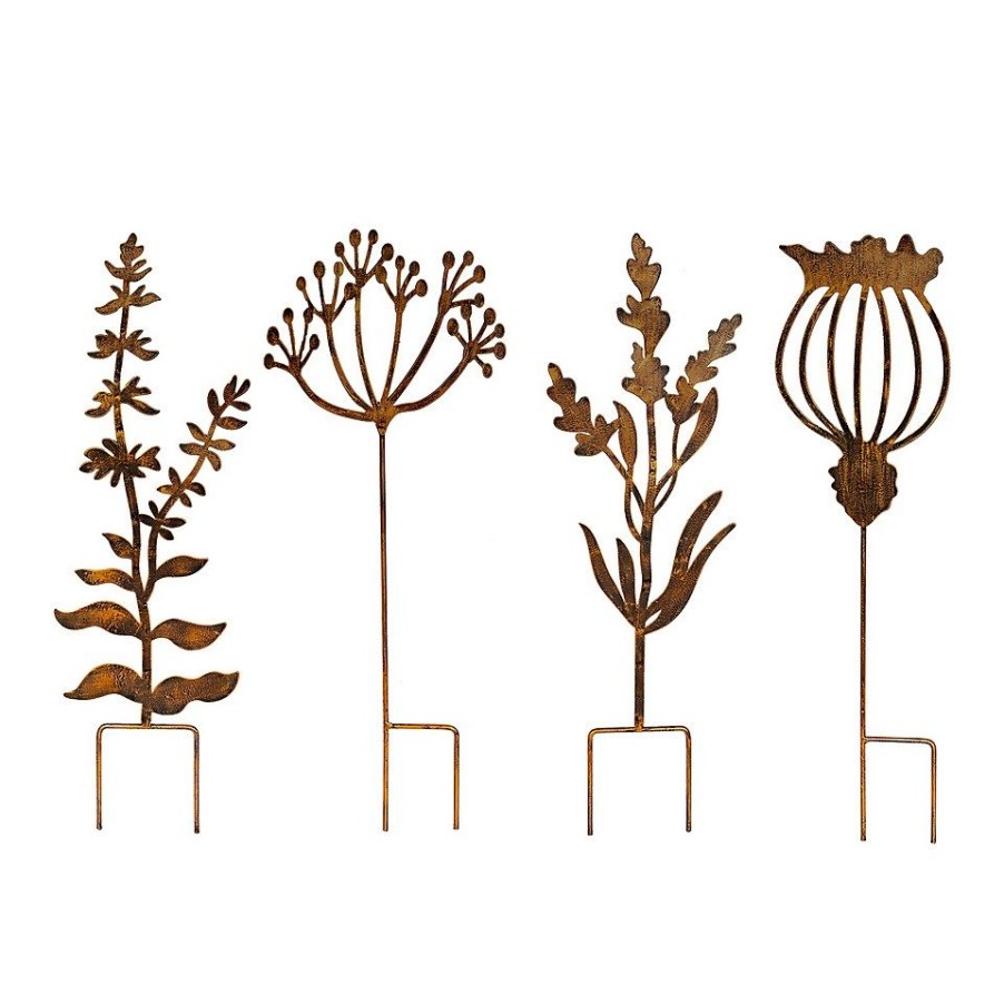 Homebase Garden Ornaments | Floral Bronze Ground Stakes - 45Cm (Assorted Designs)