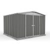 Homebase Garden Sheds | Absco 10 X 10Ft Regent Metal Apex Shed - Grey