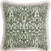 Homebase Cushions | Printed Fringe Cushion - Green