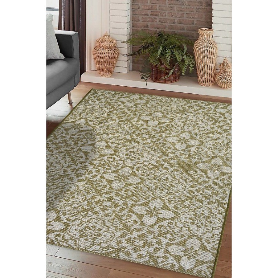 Homebase Garden Furniture Accessories | Indoor Outdoor Tile Rug - Green - 133X190Cm