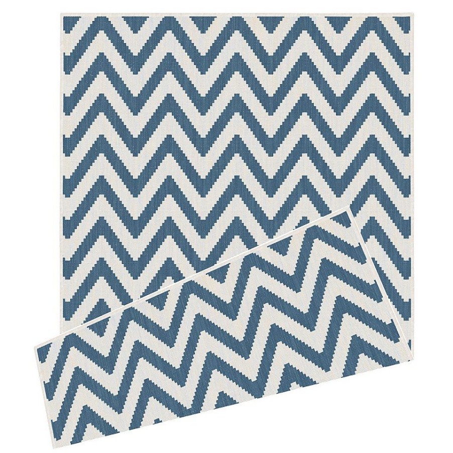 Homebase Rugs | Duo Weave Indoor/Outdoor Rug - Chevrons Ocean - 120X170Cm